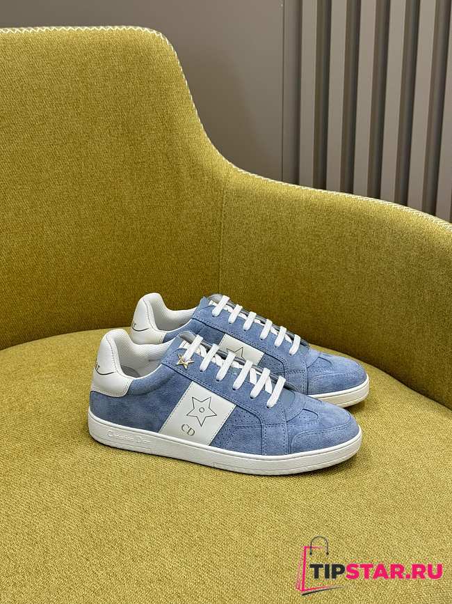 Dior Star Sneaker Blue Suede Calfskin and White Calfskin  - 1