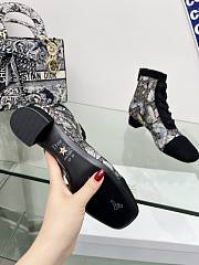 Dior Naughtily D-Ankle Boot Black Multicolor Transparent Mesh Embroidered with Butterfly Motif and Black Suede Calfskin - 4