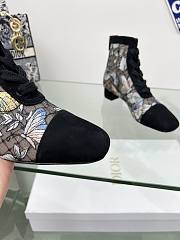 Dior Naughtily D-Ankle Boot Black Multicolor Transparent Mesh Embroidered with Butterfly Motif and Black Suede Calfskin - 5