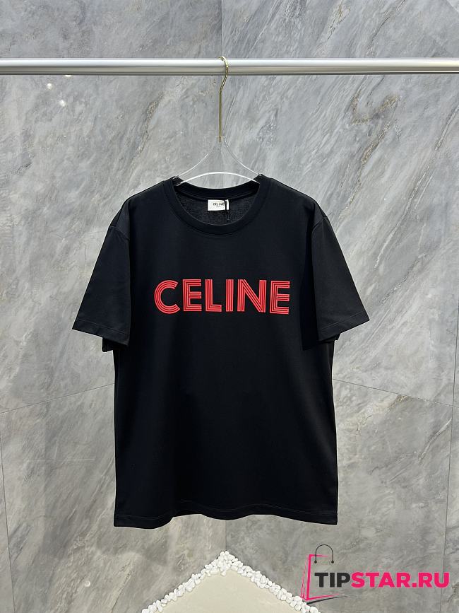 Celine Loose T-Shirt In Cotton Jersey Black - 1