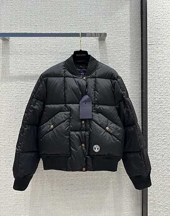 Louis Vuitton Padded Nylon Bomber Jacket Black
