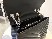 YSL Loulou Medium Chain Bag Black Silver Metal 574946 Size 32x22x11 cm - 4