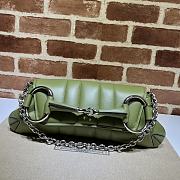Gucci Horsebit Chain Medium Shoulder Bag 764255 Green Size 38x15x16cm - 1