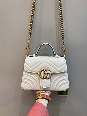 Gucci GG Marmont Mini Top Handle Bag ‎547260 White Size 20x14x8cm - 1
