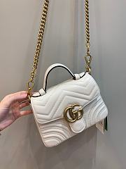 Gucci GG Marmont Mini Top Handle Bag ‎547260 White Size 20x14x8cm - 4