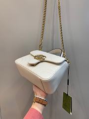Gucci GG Marmont Mini Top Handle Bag ‎547260 White Size 20x14x8cm - 3