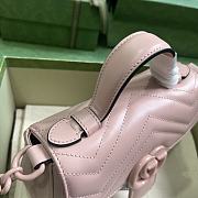 Gucci GG Marmont Mini Top Handle Bag 702563 Light Pink Size 21x15.5x8cm - 2