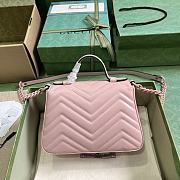 Gucci GG Marmont Mini Top Handle Bag 702563 Light Pink Size 21x15.5x8cm - 4