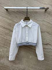 Loewe Cropped Shirt In Cotton Optic White - 1
