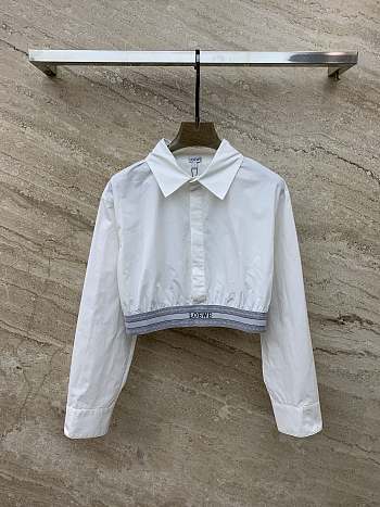 Loewe Cropped Shirt In Cotton Optic White