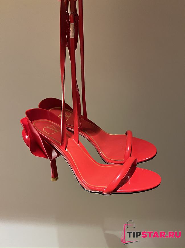 Valentino Roserouche Sandal 1959 In Calfskin Red 10cm - 1