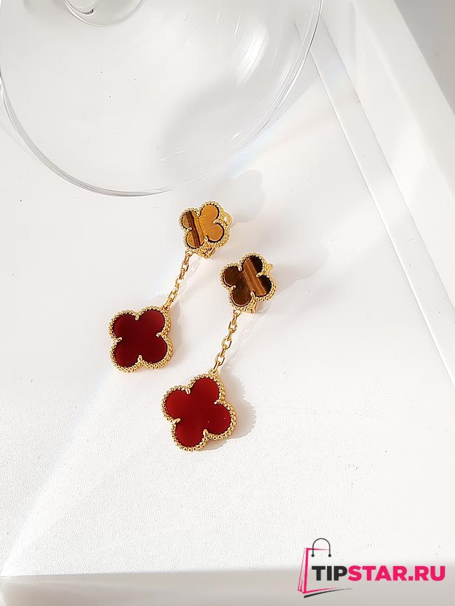 Van Cleef & Arpels Magic Alhambra Earrings 2 Motifs Carnelian/Tiger Eye - 1