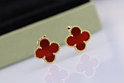 Van Cleef & Arpels Vintage Alhambra Earrings Carnelian - 2