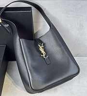 YSL Le 5 À 7 Supple Small In Grained Leather 713938 Black Size 23 X 22 X 8.5 CM - 1