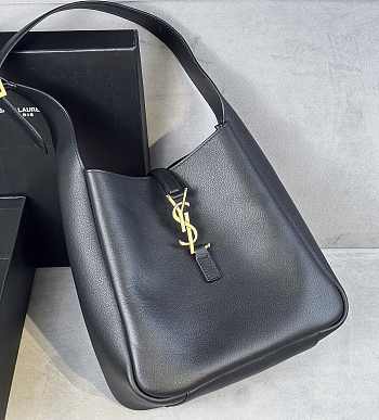 YSL Le 5 À 7 Supple Small In Grained Leather 713938 Black Size 23 X 22 X 8.5 CM