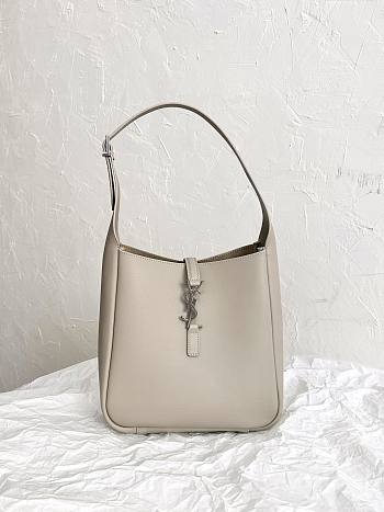 YSL Le 5 À 7 Supple Small In Smooth Leather 713938 Seasalt Size 23 X 22 X 8.5 CM