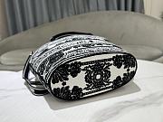 Dior Hat Basket Bag White and Black Butterfly Bandana Embroidery Size 27 x 20 x 8 cm - 3