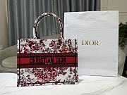 Medium Dior Book Tote White and Red Le Cœur des Papillons Embroidery Size 36 x 27.5 x 16.5 cm - 5