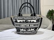 Dior Hat Basket Bag White and Black Butterfly Bandana Embroidery Size 27 x 20 x 8 cm - 2