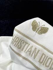 Dior Embroidered T-Shirt White Cotton Jersey with Gold-Tone Signature - 5