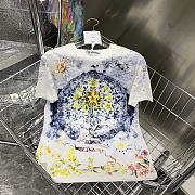 Dior T-Shirt White Cotton Jersey with Multicolor Tarot L'Étoile Motif - 1