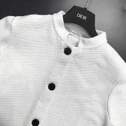 Short-Sleeved Dior Mariniere Jacket White and Black Cotton and Silk Knit - 2