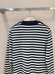 Dior Mariniere Sweater White and Black Linen Cashmere and Silk Ribbed Knit - 3