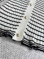 Dior Twin-Set White and Black Linen Cashmere and Silk Ribbed Knit - 5