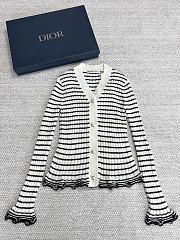 Dior Twin-Set White and Black Linen Cashmere and Silk Ribbed Knit - 4