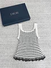 Dior Twin-Set White and Black Linen Cashmere and Silk Ribbed Knit - 2