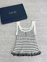 Dior Twin-Set White and Black Linen Cashmere and Silk Ribbed Knit - 3