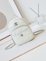 Chanel Backpack AS4366 Nylon & Silver-Tone Metal White Size 22 × 18 × 10 cm - 1