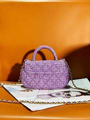 Chanel Small Bag With Top Handle AS4573 Purple Tweed Size 11.5 × 20.5 × 5.5 cm - 4