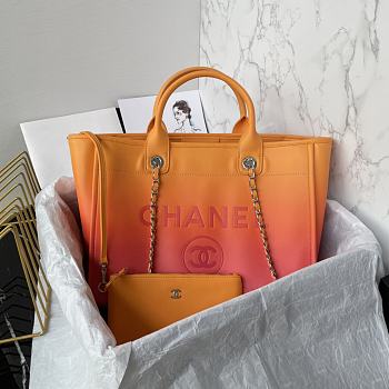 Chanel Shopping Bag AS3351 Orange/Coral/Pink Size 26 × 41 × 17 cm