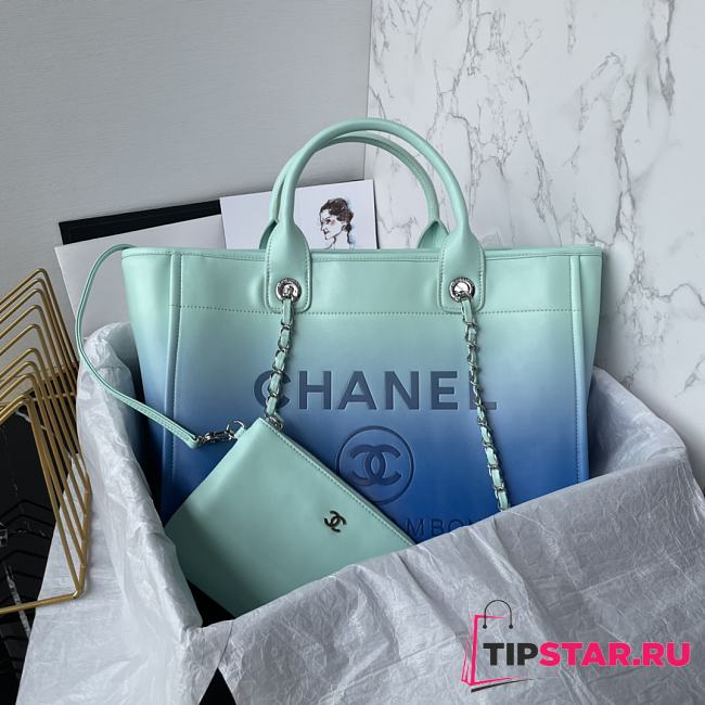 Chanel Shopping Bag AS3351 Turquoise & Blue Size 26 × 41 × 17 cm - 1