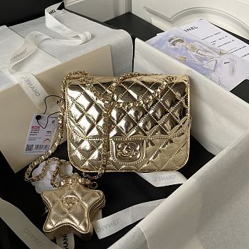 Chanel Mini Flap Bag & Star Coin Purse AS4647 Light Gold Size 15 × 20 × 6.5 cm