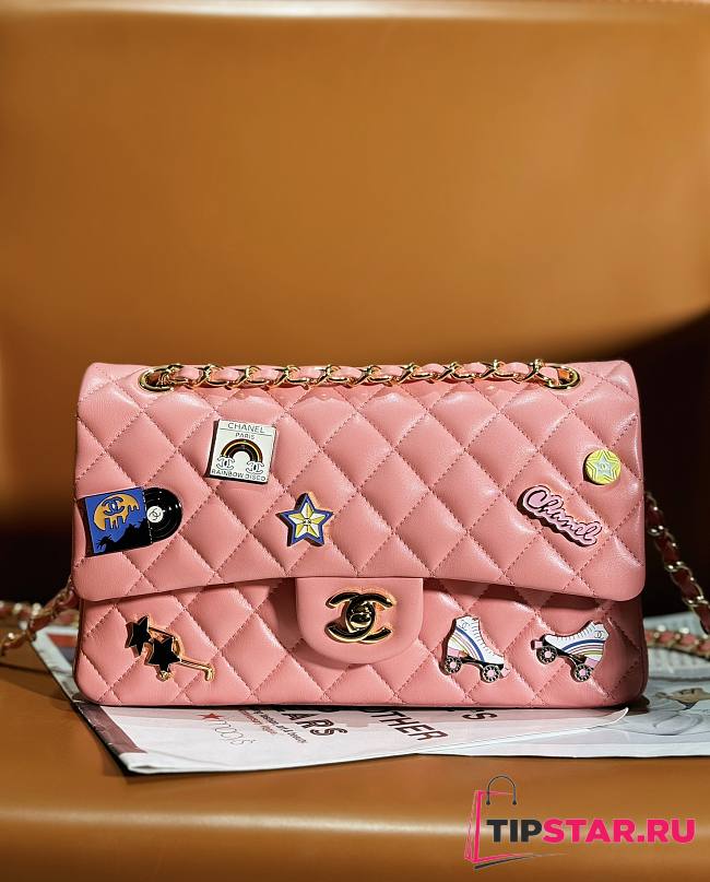 Chanel Classic Handbag A01112 Coral Pink Size 15.5 × 25.5 × 6.5 cm - 1
