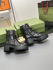 Gucci Women's GG Matelassé Lace-up Boot 718386 Black - 2
