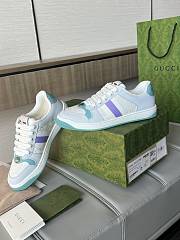 Gucci Women's Screener Sneaker 677423 Light blue and white canvas - 4