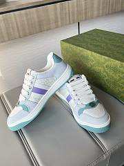 Gucci Women's Screener Sneaker 677423 Light blue and white canvas - 3