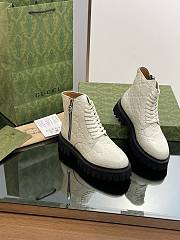 Gucci Women's GG Leather Boot ‎751712 White - 1