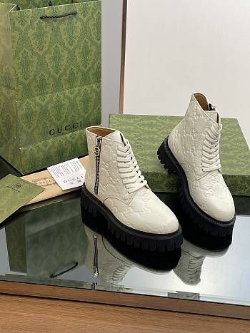 Gucci Women's GG Leather Boot ‎751712 White