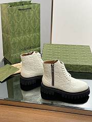 Gucci Women's GG Leather Boot ‎751712 White - 2