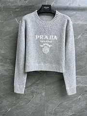 Prada Wool And Cashmere Crew-neck Sweater Marble Gray - 1