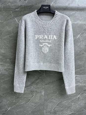 Prada Wool And Cashmere Crew-neck Sweater Marble Gray