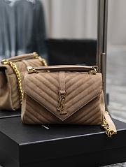 YSL College Medium In Quilted Suede 600279 Cinnamon Size 24x17x6cm - 1