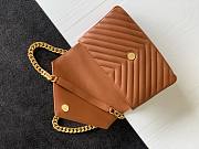 YSL College Medium In Quilted Leather 600279 Brick Brown Size 24x17x6cm - 4