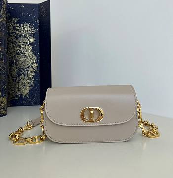Dior Small 30 Montaigne Avenue Bag Powder Beige Box Calfskin Size 18 x 10 x 4.5 cm