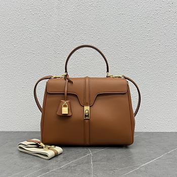 Celine Classique 16 Bag In Satinated 187373 Brown Size 32 X 22 X 12 CM