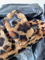 Celine Fur Slides Triomphe In Shearling Leopard - 5